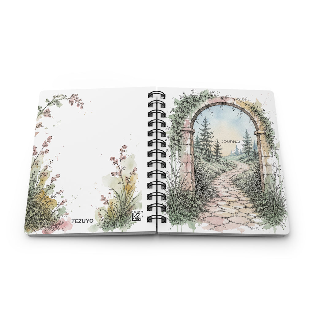 The Path Beyond Spiral Bound Journal | Botanical Watercolor Lined Notebook