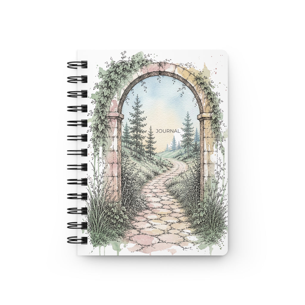 The Path Beyond Spiral Bound Journal | Botanical Watercolor Lined Notebook