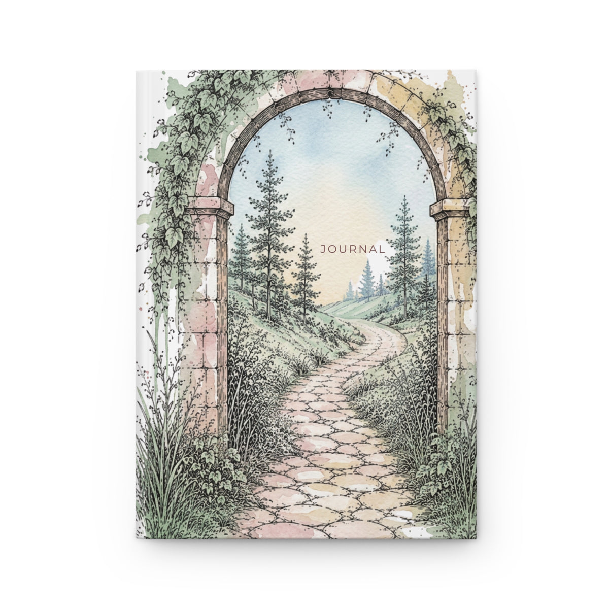 The Path Beyond Hardcover Journal | Botanical Watercolor Lined Notebook
