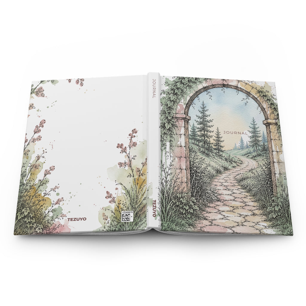 The Path Beyond Hardcover Journal | Botanical Watercolor Lined Notebook